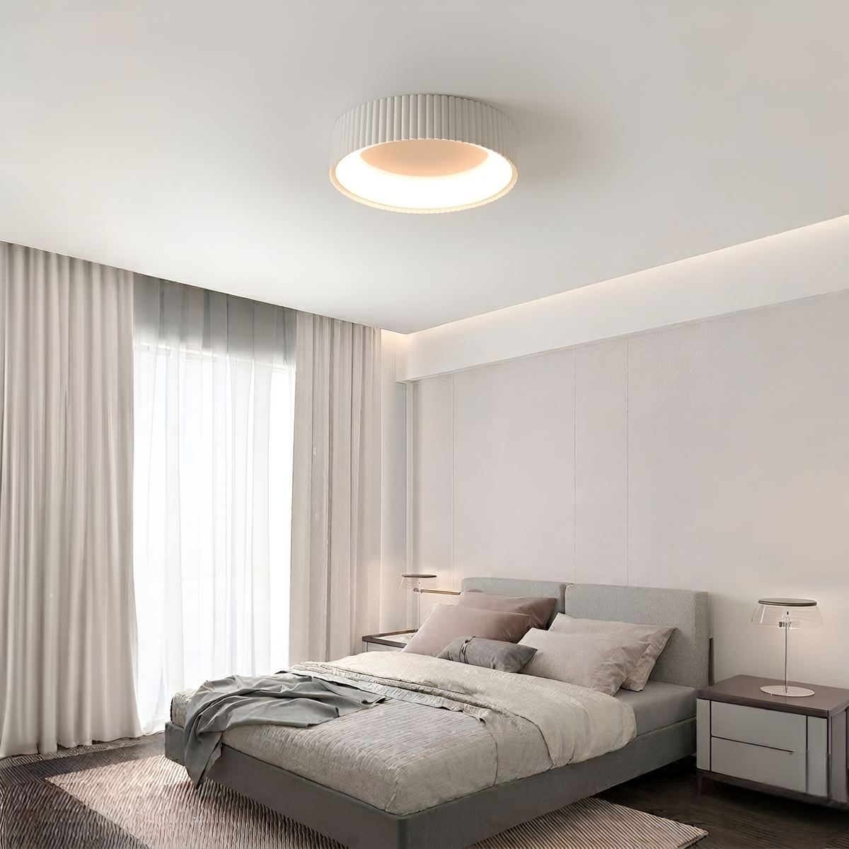 Стельові люстри білі D-40 cm / D-50 cm Led White Gofre 260322-100007623