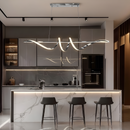 Люстра підвісна срібна Хвиля Led 70W / 75W L-100 cm/ L-120 cm 3000-6000K Chrome Gemo Wave 240818-100003601