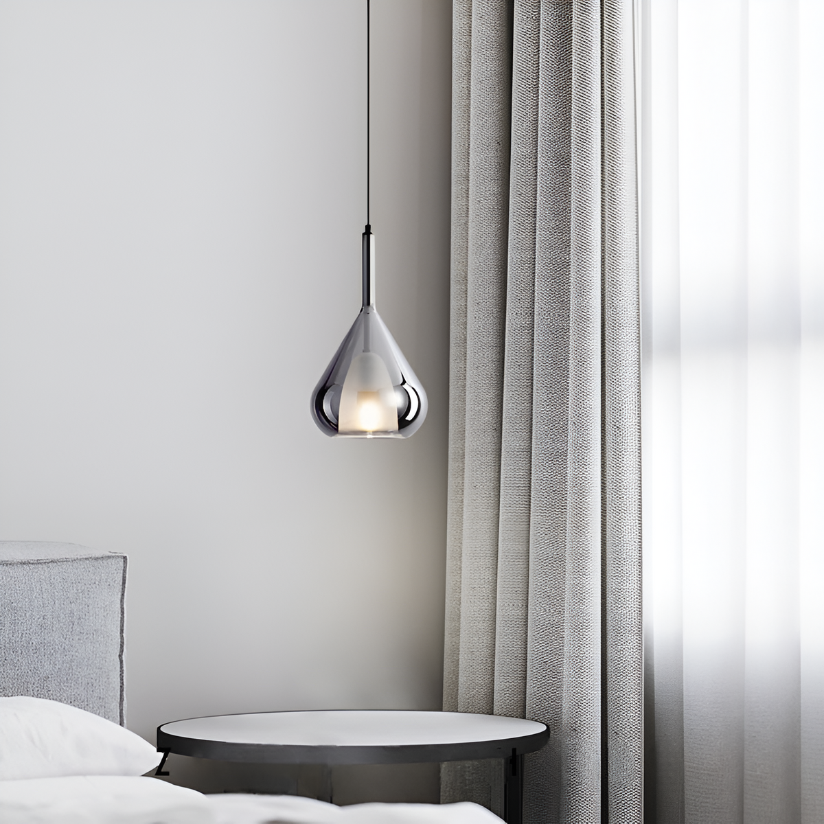 Підвісний світильник димчастий H-34 Led 4000К Smoke Rain glass 251122-100006611