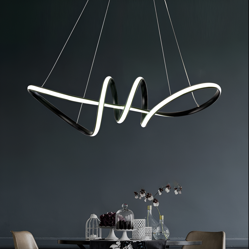Люстра підвісна чорна геометрична L-72 cm Led 47W 4000K Black Geometry 250980-100006040