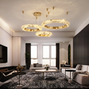 Підвісна люстра золота D-80+60+48 cm Led 220W Gold Rings 260817-100008510