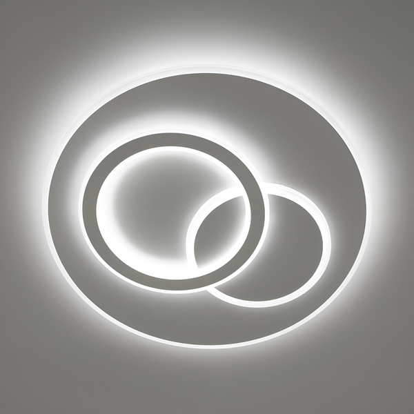 Ультратонка стельова біла кругла люстра з кільцями D-46 cm Led 70W White Home circle 250874-100005738