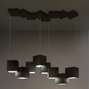 Люстра чорна підвісна геометрична куби L-70cm Led 52W Black Cube x8 250618-100005235