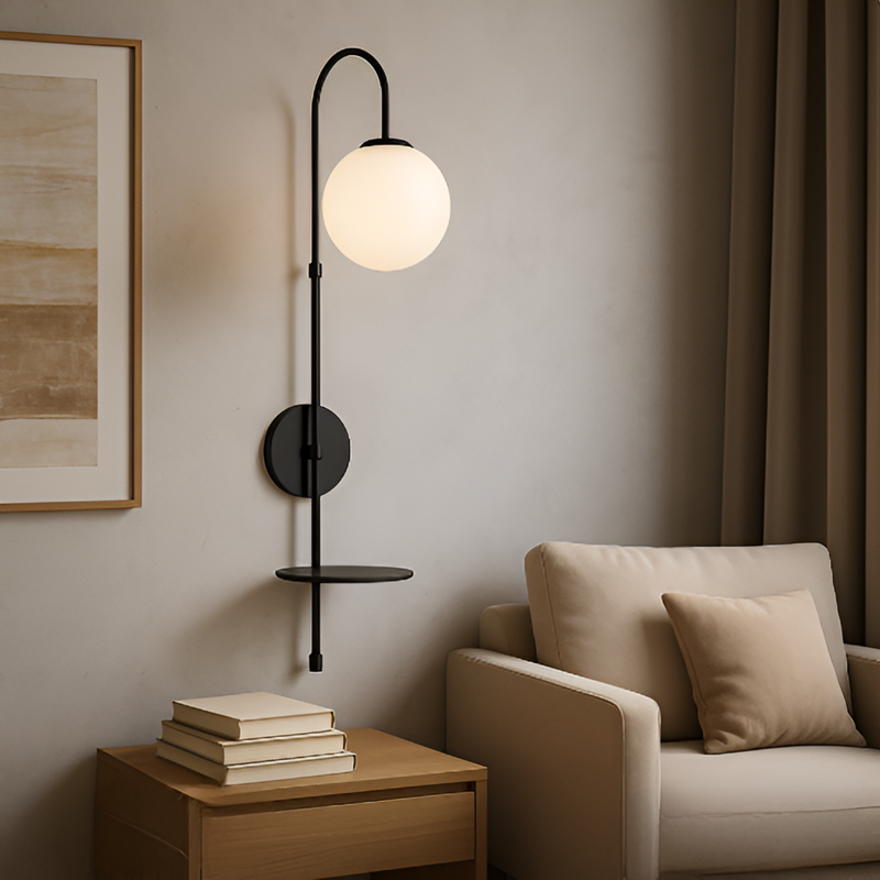 Бра з поличкою GlowNest Black H-88cm E14 250563-100004811