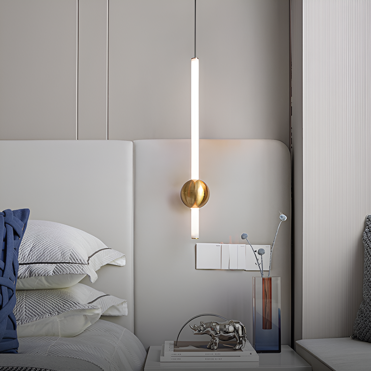 Підвісний світильник Tube H-60cm / H-90cm White+Gold Elegant 4000К 250618-100005155