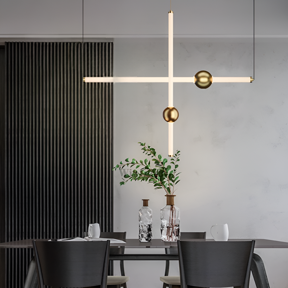 Підвісні люстри L-60 cm / L-90 cm Led 13W Gold+White Horizontal tubes 250518-100004854