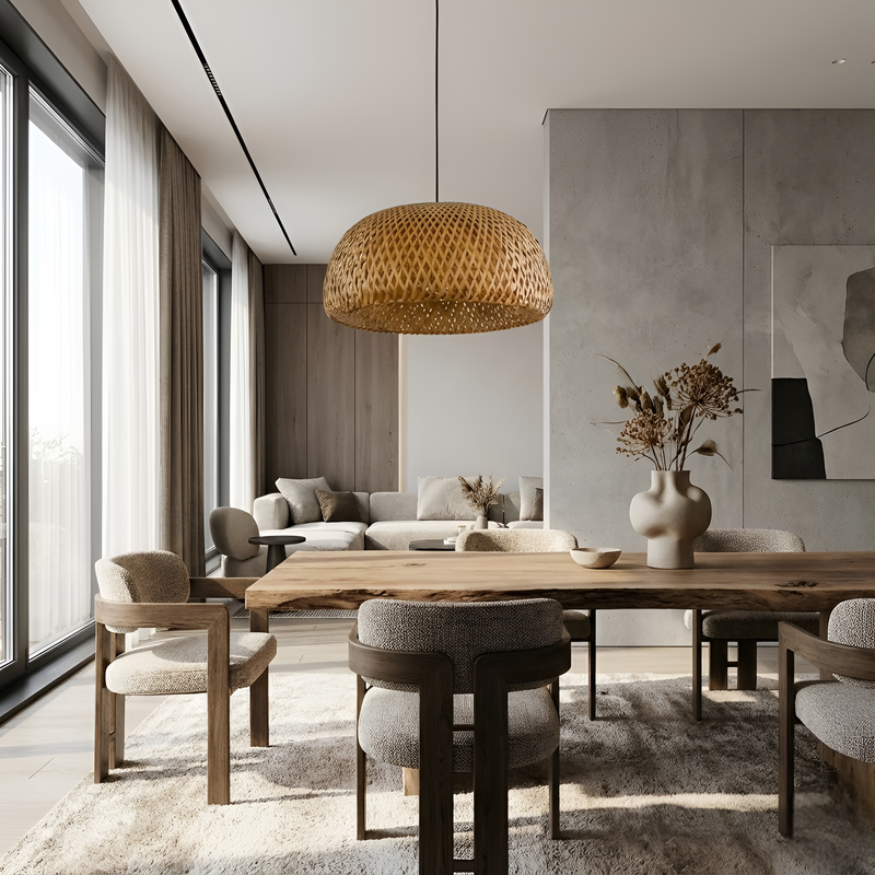 Підвісна люстра з соломи D-45 cm E27 Biege Earthlight 251231-100006783