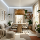 Підвісна люстра з соломи D-45 cm E27 Biege Earthlight 251231-100006783