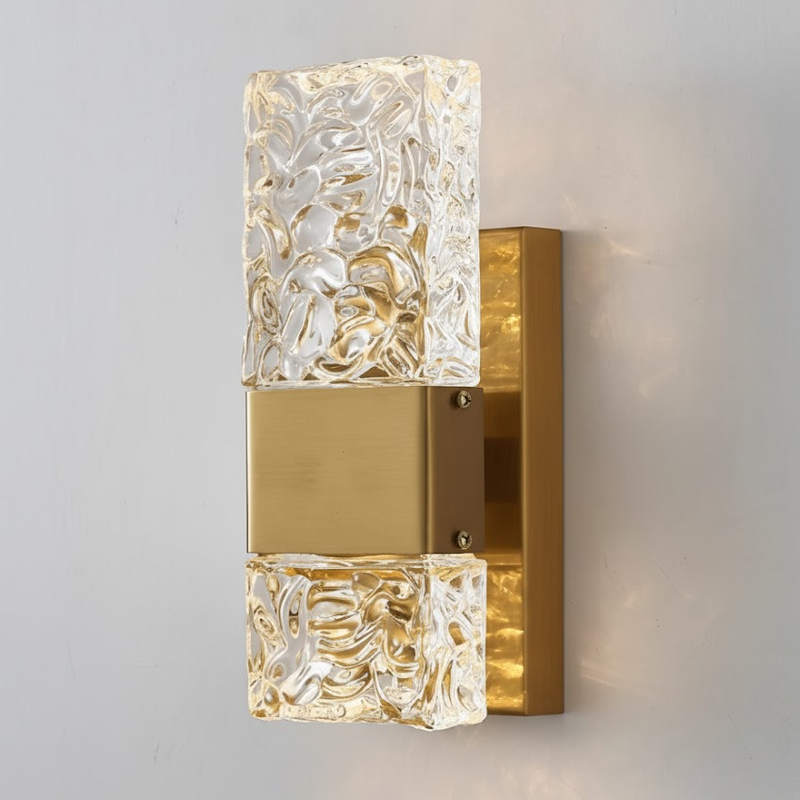 Настінний світильник золотий H-24 cm Led 18W Gold Wavy Glass 251135-100006575