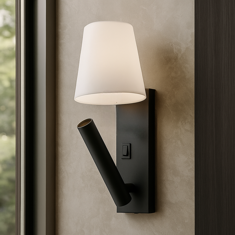 Настінний світильник чорний H-25 cm Led 3W 4200K Black+White House 251160-100006546