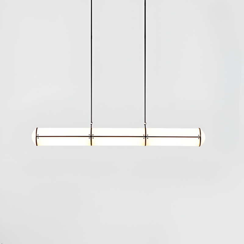 Підвісна люстра чорна з 3-х розмірах L-128/150/210 cm Led White+Black Tube long 250958-100005923
