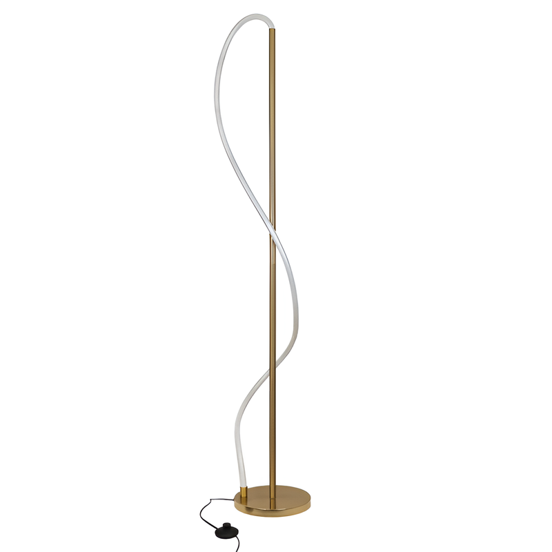 Торшер золотий з білою трубкою H-160 cm Led 30W 4000K Gold+White Rope 250731-100005450