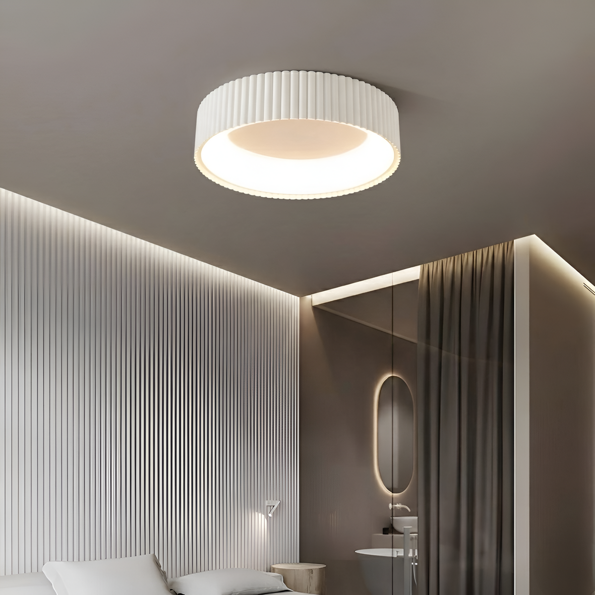 Стельові люстри білі D-40 cm / D-50 cm Led White Gofre 260322-100007623