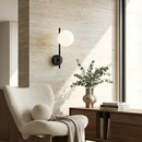 Бра чорне з білим скляним матовим плафоном Н-30 cm D-11 cm G9 Bollo Black 240158-100002964