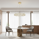 Люстра підвісна золота з скляним фігурним плафоном D-60 cm / D-80 cm Led Crystal Gold 251188-100006580