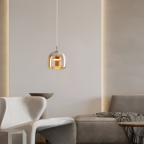 Підвісний світильник бурштиновий D-23 cm Led 9W Amber+Gold Jube 251231-100006775