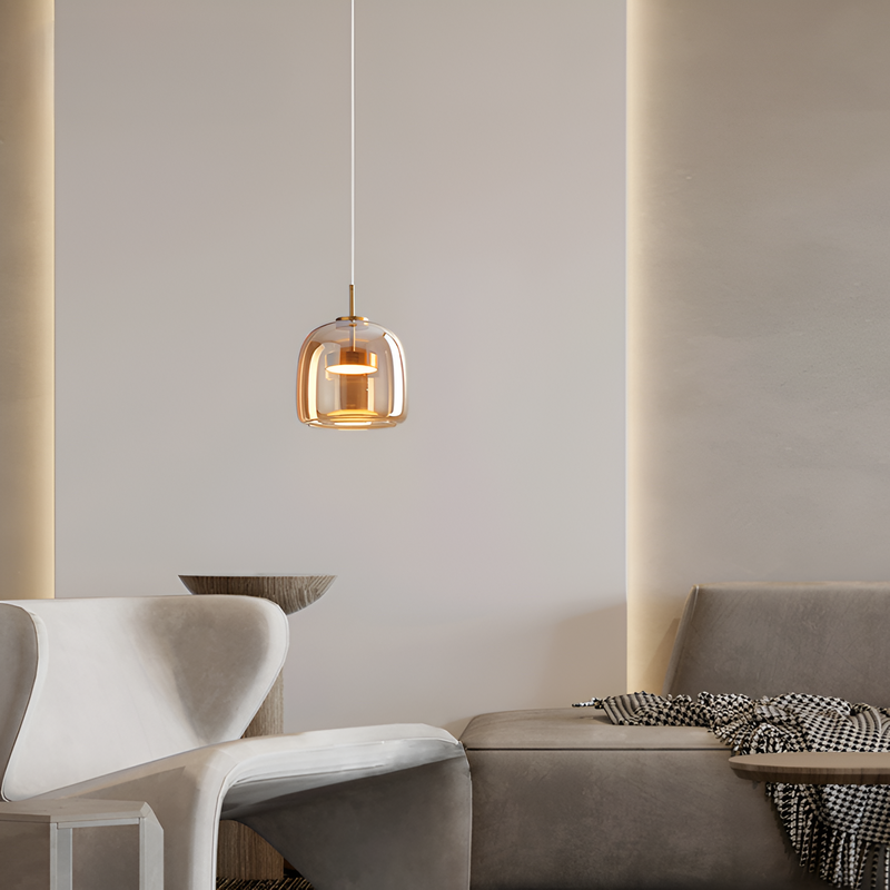 Підвісний світильник бурштиновий D-23 cm Led 9W Amber+Gold Jube 251231-100006775