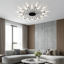 Стельові люстри срібні з промінцями D-69 cm / D-96 cm Chrome+White Sun 260118-100007046