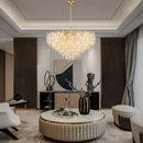 Підвісні кришталеві люстри золоті D-50/ 60/ 80/ 100 cm E14 Gold Elegance 260220-100007546