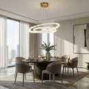 Люстри з подвійними кільцями D-40+60 / D-60+80 cm Led 4000К Gold Frost Clear Crystal 260118-100007232