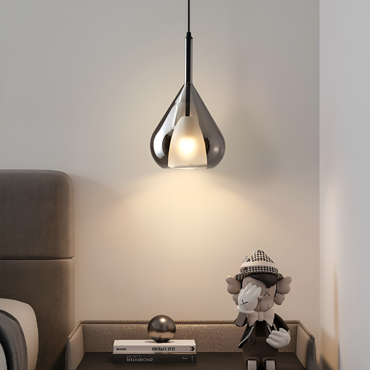 Підвісний світильник димчастий H-34 Led 4000К Smoke Rain glass 251122-100006611