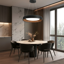 Підвісна люстра чорна D-50 cm Led Black+Wood Round 260322-100007628