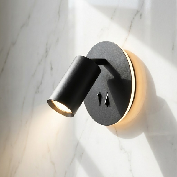 Настінний світильник чорний з вимикачем на корпусі D-16 cm GU10 Black Spot 251254-100006802