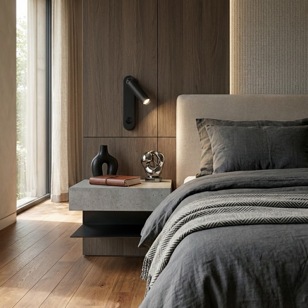 Настінний світильник чорний зі спотом H-22 cm G9 Black 251140-100006709