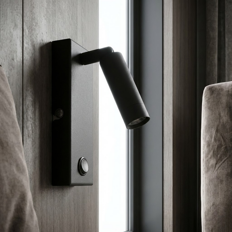 Настінний світильник чорний зі спотом H-15 cm G9 Black 251132-100006701