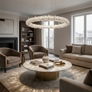 Люстри срібні D-40cm/ 60cm/ 80cm Led 4000K Chrome Luxury Crystal 260118-100007233