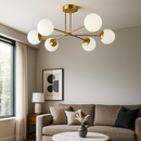 Люстра золота з білими плафонами L-73 cm H-25 cm E27*6 Gold Wendy 251118-100006510