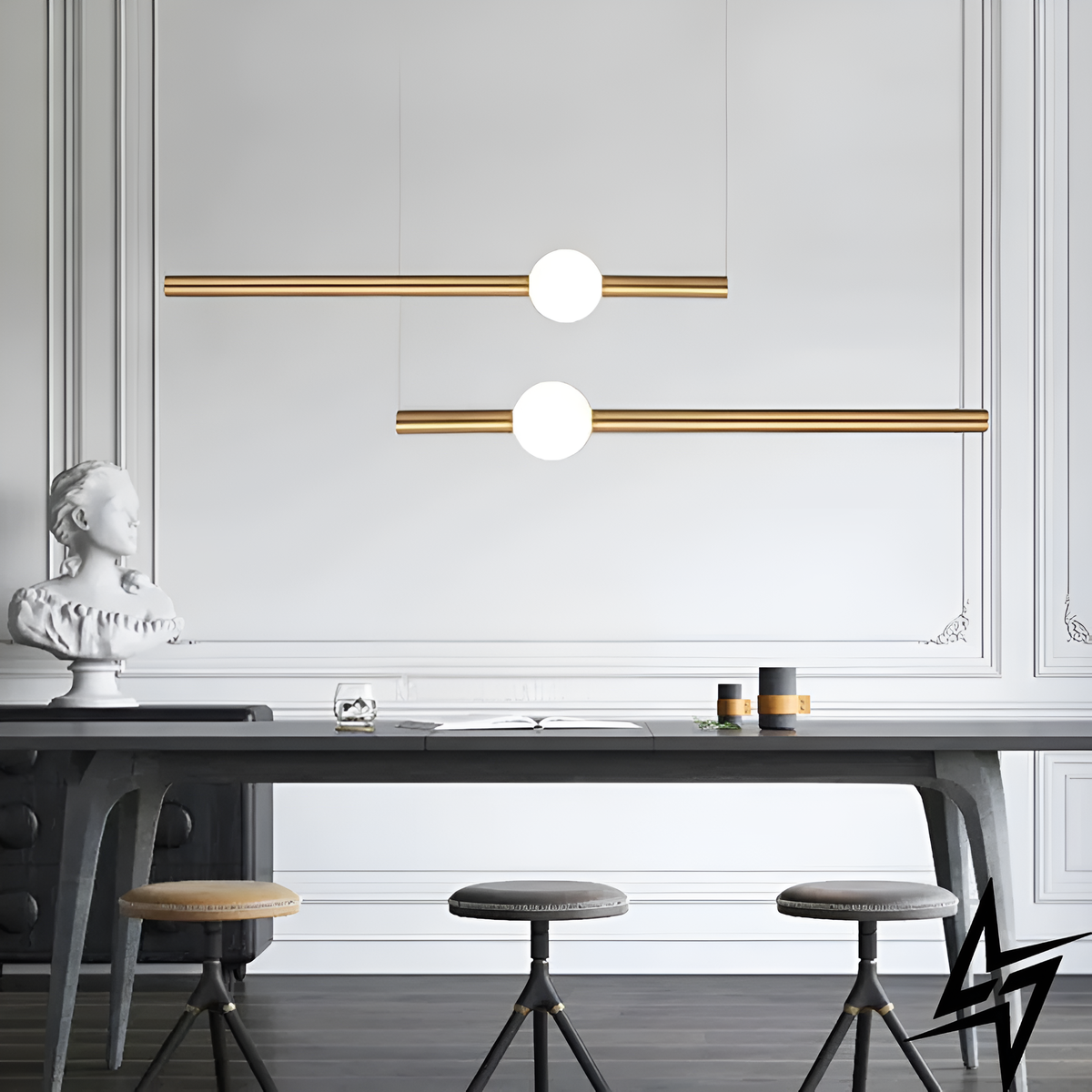Підвісні люстри L-60 cm / L-90 cm Led 7W Gold Horizontal tubes 250518-100004853