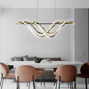 Підвісна люстра золота геометрична L-100 cm / L-120 cm Led Gold Geometry Wave 250718-100005648