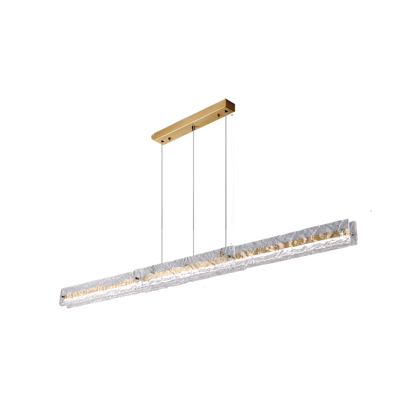 Підвісна люстра L-127 cm Led 32W 3000K 4000K 6000K Gold Fused glass 250758-100005694
