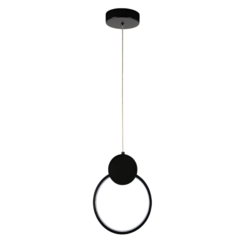 Підвісний світильник чорний круг, кільце D-20 cm Led 15W Black Ring 250791-100005652
