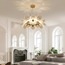 Підвісна люстра золота D-60 cm з пультом Led 3000K-6000K 50W Gold Flower 260388-100007739