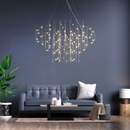 Люстра підвісна золота двоярусна / триярусна D-60 cm / D-80 cm Led Gold Rain 250718-100005679