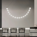 Підвісні люстри рельєфні L-90 cm / L-100 cm / L-120 cm / L-140 cm Led 3000K-6000K Gold+Clear Pearls 251218-100006841