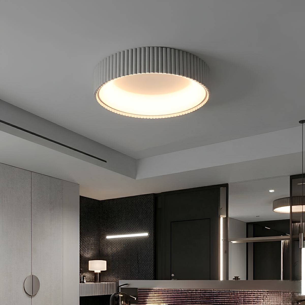 Стельові люстри сірі D-40 cm / D-50 cm Led Grey Gofre 260322-100007625