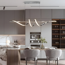 Люстра підвісна срібна Хвиля Led 70W / 75W L-100 cm/ L-120 cm 3000-6000K Chrome Gemo Wave 240818-100003601