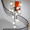 Люстра чорна з білими матовими плафонами H-150 cm W-70 cm  G9*15 Octopus Black+White 250719-100005566