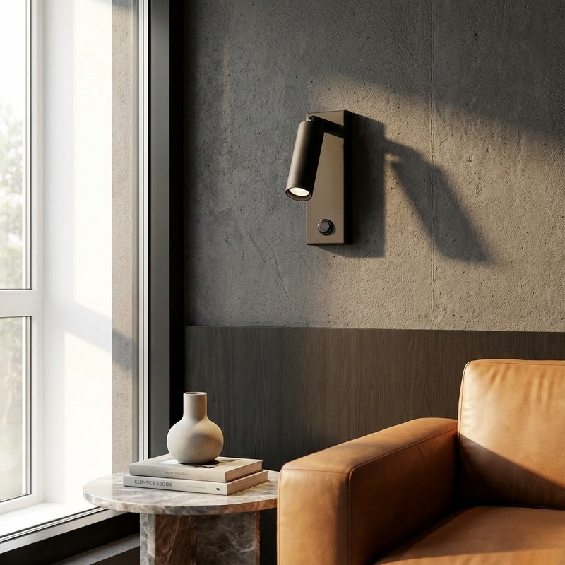 Настінний світильник чорний зі спотом H-15 cm G9 Black 251132-100006701