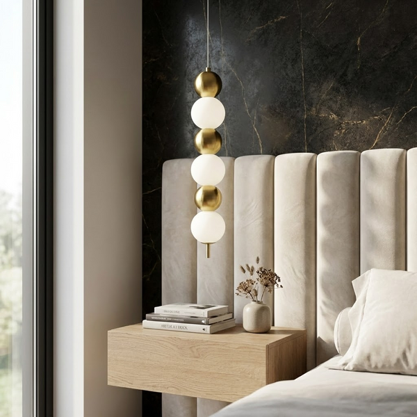 Підвісний світильник H-60 cm Led 10W 4000K White+Gold Pearls 251118-100006746