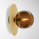 Настінний світильник бурштиновий D-23 cm E14 Amber+Gold Plate 260544-100007999