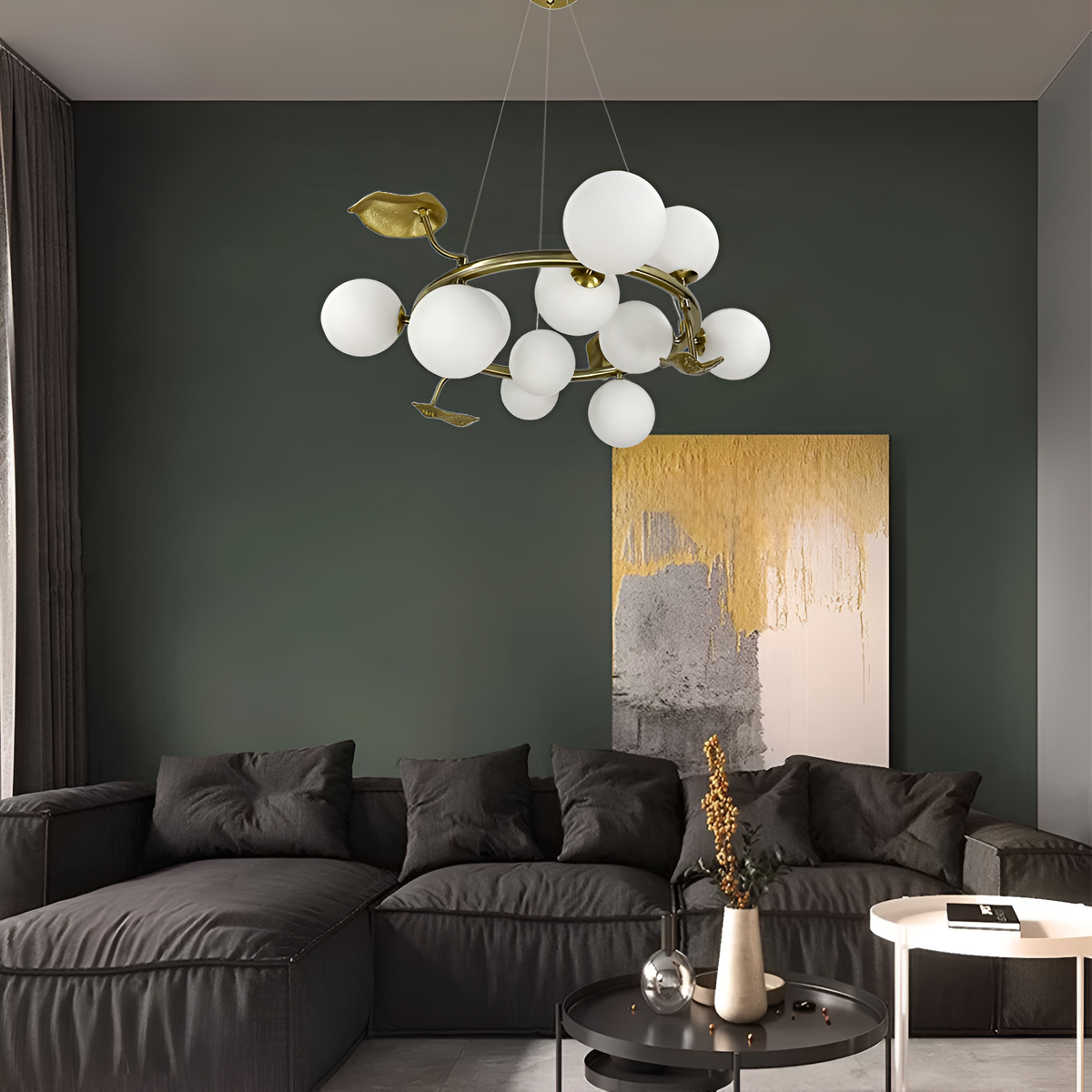 Люстра Frosted Bloom D-60cm / D-80cm Gold+White 250518-100004849
