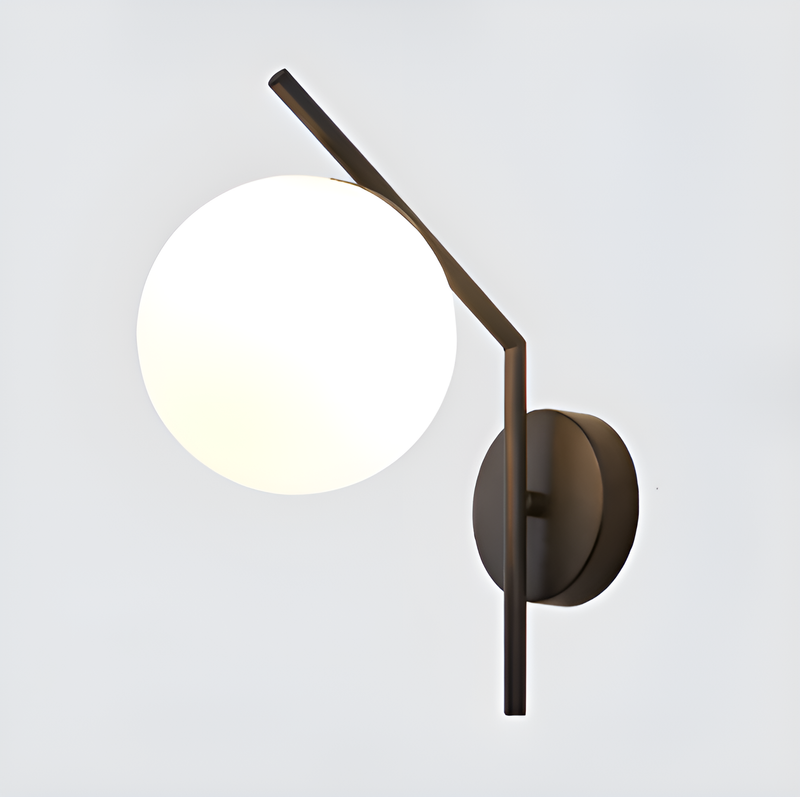 Настінний світильник чорний з білим плафоном D-20 cm H-33 cm E27 Black+White Faro Bollo 250719-100005577