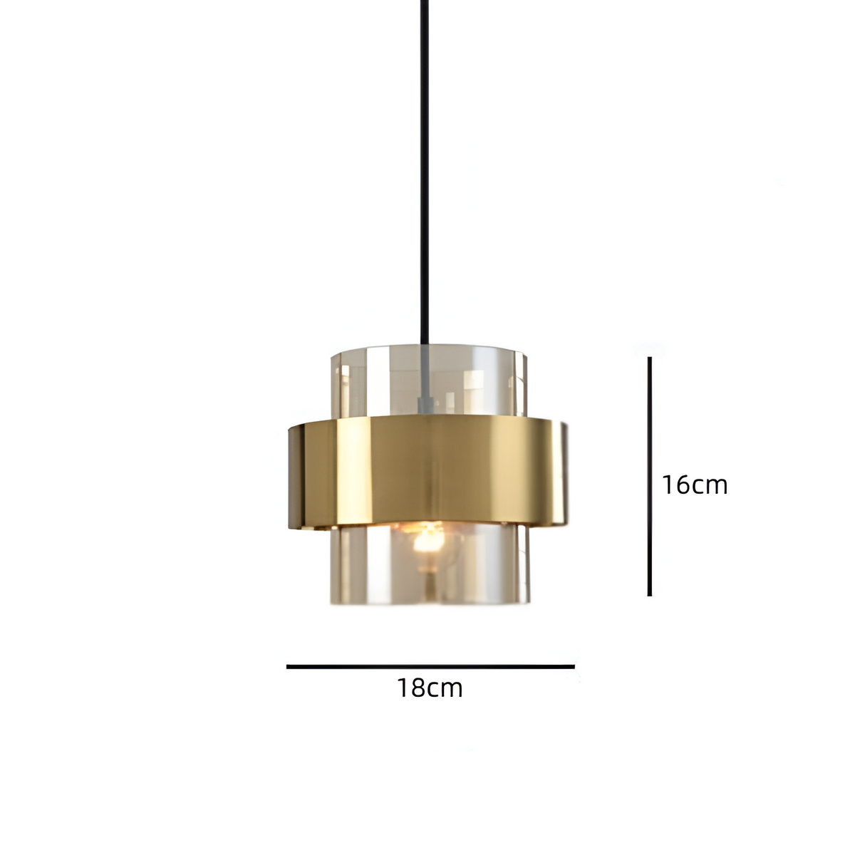 Підвісний світильник D-18 cm E27 Led Amber+Gold Mugga Lamp 251121-100006756