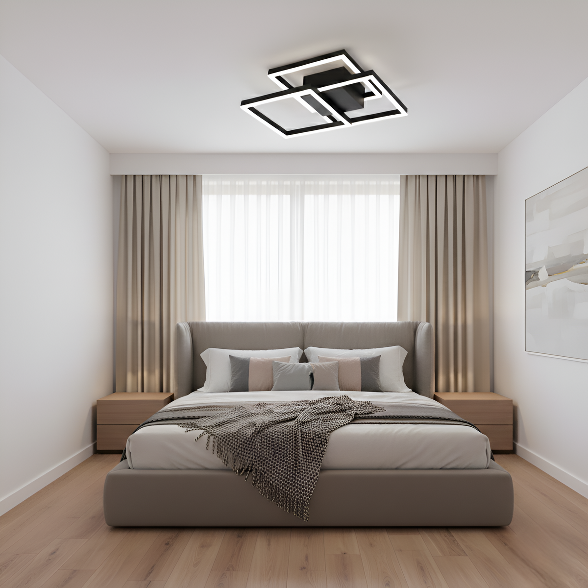 Стельова люстра чорна L-50 cm Led 100W 3000K-6000K Black Square 260260-100007378