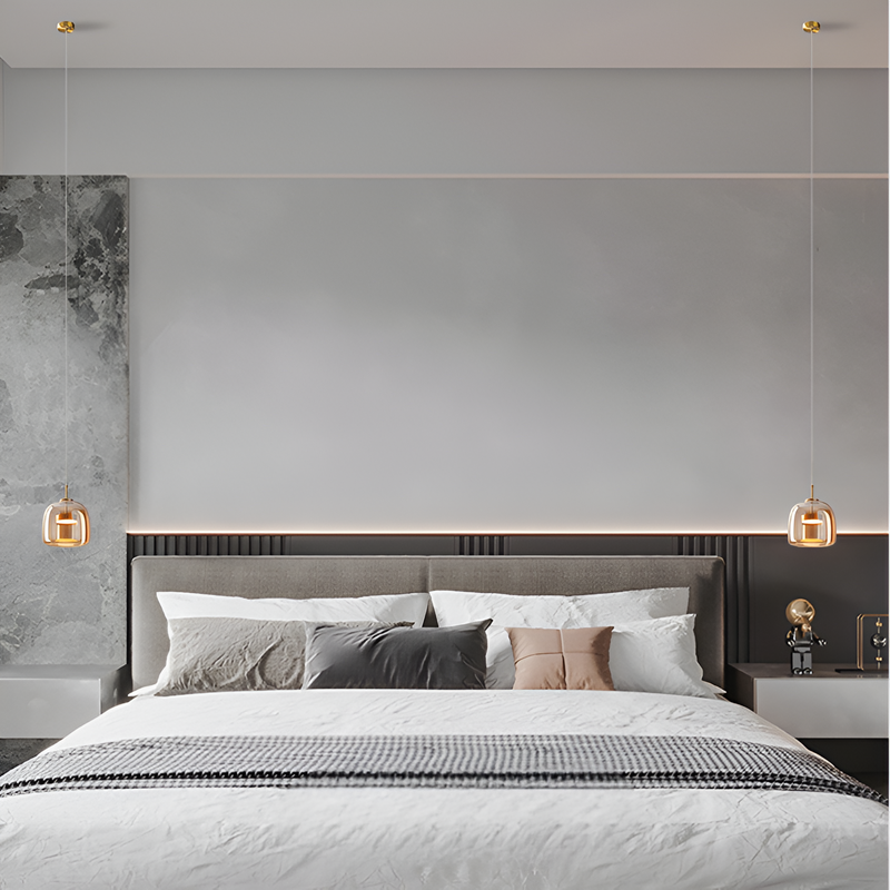 Підвісний світильник бурштиновий D-23 cm Led 9W Amber+Gold Jube 251231-100006775