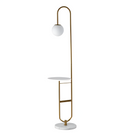 Торшер золотий зі столиком з каменю H-153 cm E27 Gold+White Bollo 251265-100006859